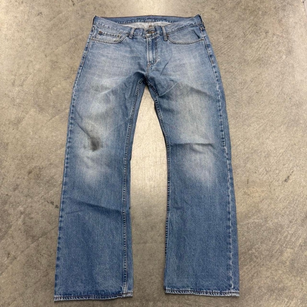 Men's Baggy Jeans Light Wash Straight Leg Faded Distressed 32x32